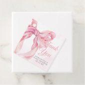 Pink Bow Girl Baby Shower Bedankjes Labels (In situ)