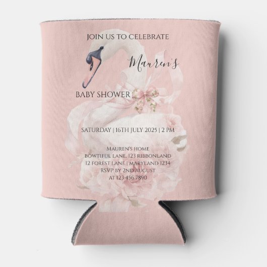 Pink Bow Girl Baby Shower Blikjeskoeler (Voorkant)