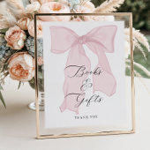 Pink Bow Girl Baby shower Boeken en geschenken Poster