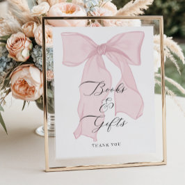 Pink Bow Girl Baby shower Boeken en geschenken Poster