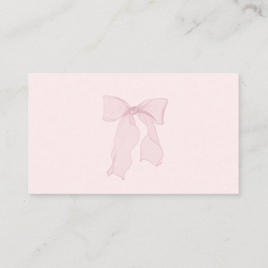 Pink Bow Girl Baby shower Boeken voor baby Informatiekaartje (Achterkant)