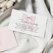 Pink Bow Girl Baby shower Boeken voor baby Informatiekaartje