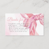 Pink Bow Girl Baby Shower Books for Baby Informatiekaartje (Voorkant)