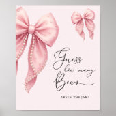  Pink Bow Girl Baby Shower Books for Baby Poster (Voorkant)