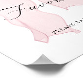 Pink Bow Girl Baby shower Favorieten Poster (Hoek)