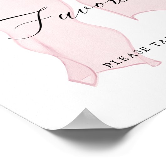 Pink Bow Girl Baby shower Favorieten Poster (Hoek)