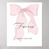 Pink Bow Girl Baby shower Favorieten Poster (Voorkant)