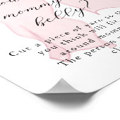 Pink Bow Girl Baby shower Hoe groot is de buik van Poster (Hoek)