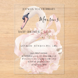 Pink Bow Girl Baby Shower Invitation Acryl Uitnodigingen