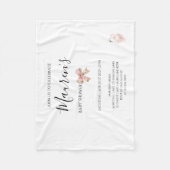 Pink Bow Girl Baby Shower Invitation Fleece Deken (Voorkant)