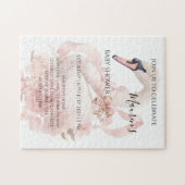 Pink Bow Girl Baby Shower Invitation Legpuzzel (Horizontaal)