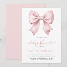 Pink Bow Girl Baby Shower