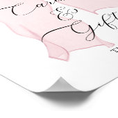 Pink Bow Girl Baby shower Kaarten en geschenken Poster (Hoek)