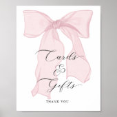 Pink Bow Girl Baby shower Kaarten en geschenken Poster (Voorkant)