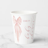 Pink Bow Girl Baby shower lint minimaal Papieren Bekers (Voorkant)