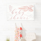 Pink Bow Girl Baby shower lint verticaal Spandoek (Insitu)