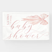 Pink Bow Girl Baby shower lint verticaal Spandoek (Horizontaal)