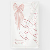 Pink Bow Girl Baby shower lint verticaal Spandoek (Verticaal)