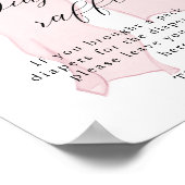 Pink Bow Girl Baby shower Luierverloting Poster (Hoek)