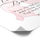 Pink Bow Girl Baby shower Momosa Bar Poster (Hoek)