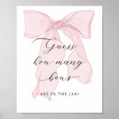 Pink Bow Girl Baby shower Raad eens hoeveel bogen Poster (Voorkant)