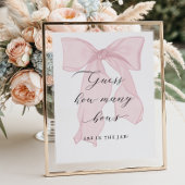 Pink Bow Girl Baby shower Raad eens hoeveel bogen Poster