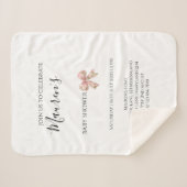 Pink Bow Girl Baby Shower  Sherpa Deken (Voorkant (horizontaal))