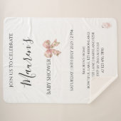 Pink Bow Girl Baby Shower  Sherpa Deken (Voorkant (horizontaal))