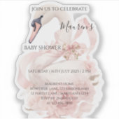 Pink Bow Girl Baby Shower Sticker (Voorkant)