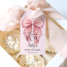 Pink Bow Girl Baby Shower Thank You Cadeaulabel