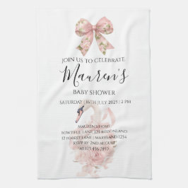 Pink Bow Girl Baby Shower Theedoek