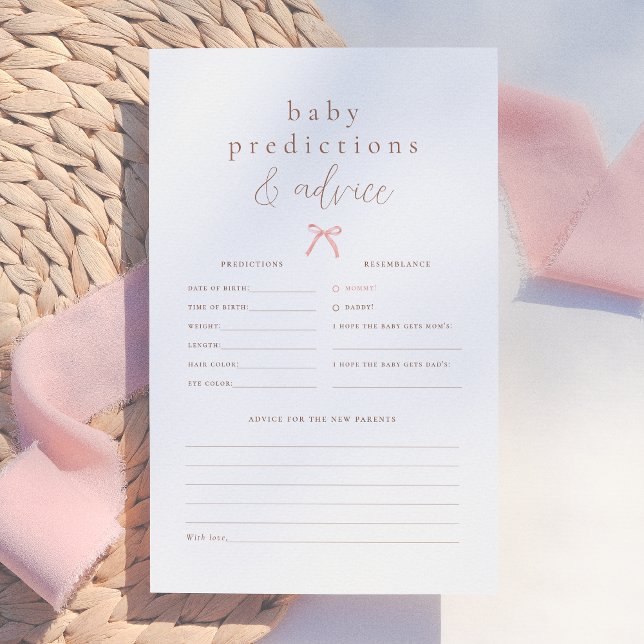 Pink Bow Girl Baby shower voorspelling en advies s (Creator heeft geüpload)