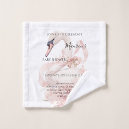 Pink Bow Girl Baby Shower Washandje