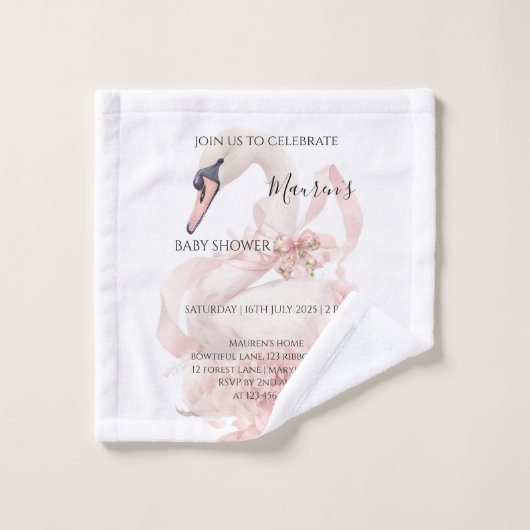 Pink Bow Girl Baby Shower  Washandje (Wasdoekje)