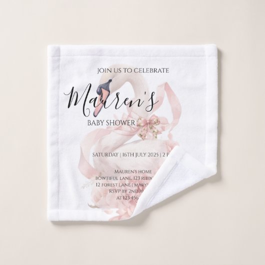 Pink Bow Girl Baby Shower  Washandje (Wasdoekje)