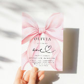 Pink Bow Girl First Birthday  Kaart