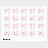 Pink Bow Girl First Birthday Ronde Sticker (Vel)