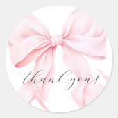 Pink Bow Girl First Birthday Ronde Sticker (Voorkant)