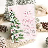 Pink Bow Girl Kerstboom Oh Baby Baby shower Kaart