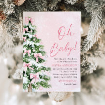Pink Bow Girl Kerstboom Oh Baby Baby shower