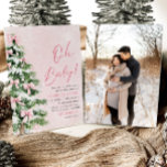 Pink Bow Girl Kerstboom Oh Baby Baby shower Kaart<br><div class="desc">Vier de komende komst van uw kleine meisje met onze Pink Bow Girl kerstboom Oh Baby Foto Baby shower Uitnodiging! Met een charmante roze strik en een feestelijke kerstboom is deze uitnodiging ideaal voor een baby shower met een vakantiethema. Het zoete, seizoensgebonden ontwerp zet de toon voor een gezellig en...</div>