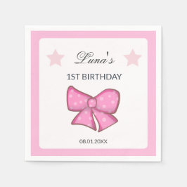 Pink Bow Girl Kids 1st Birthday  Servet