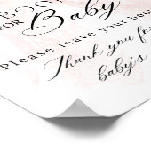 Pink Bow Girl Modern Baby Shower Book Request Poster (Hoek)