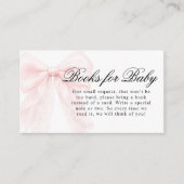 Pink Bow Girl Modern Baby Shower  Informatiekaartje (Voorkant)