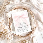 Pink Bow Girl Modern Baby Shower  Kaart