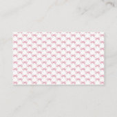 Pink Bow Girl Ribbon Baby shower Boeken voor Baby Informatiekaartje (Achterkant)