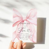 Pink Bow Girl Second Birthday  Kaart