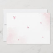 Pink Bow Girl Verjaardagsfeestje Bedankkaart (Achterkant)