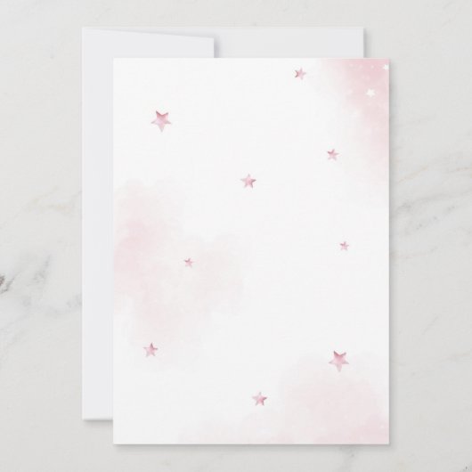 Pink Bow Girl Verjaardagsfeestje Bedankkaart (Achterkant)