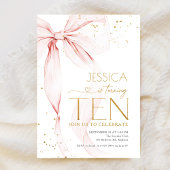 Pink Bow Girls 10th Birthday  Kaart